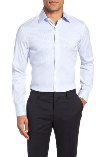 Men's Bonobos Soundview Slim Fit Stretch Check Dress Shirt .5 - 32 - Blue