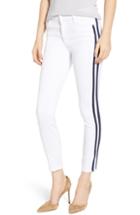 Women's Mother The Looker Stripe Ankle Skinny Jeans - White