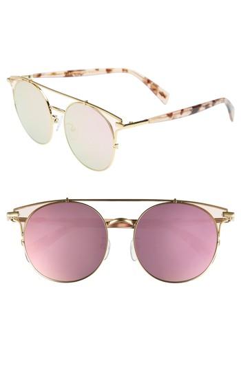 Women's Vedi Vero 62mm Metal Oversize Aviator Sunglasses - Gold/purple Mirror