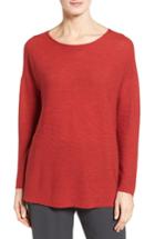 Women's Eileen Fisher Boxy Ribbed Wool Sweater, Size - Red