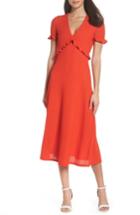 Women's Nsr Maci Ruffle Midi Dress - Red