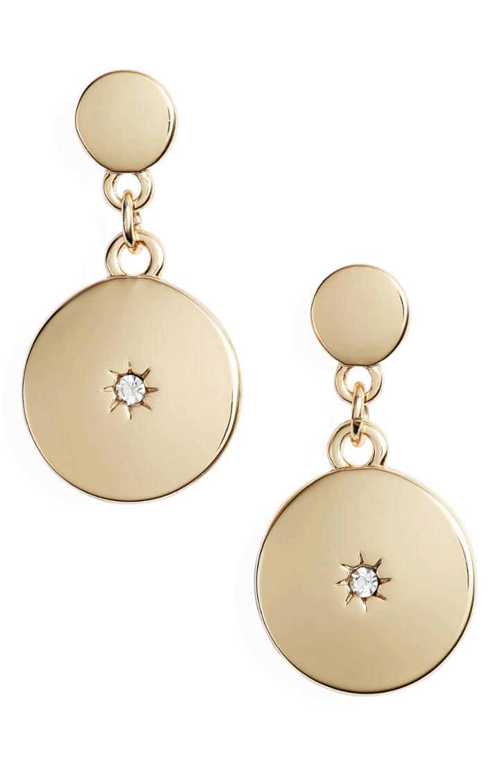Women's Treasure & Bond Inlaid Stone Disc Drop Earrings