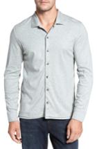 Men's David Donahue Interlock Knit Sport Shirt, Size - Grey