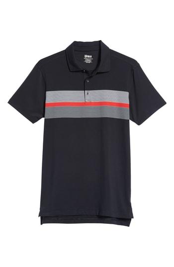 Men's Bobby Jones R18 Tech Daytona Stripe Golf Polo, Size - Black