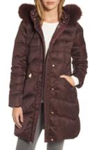 Women's 1 Madison Insulated Parka With Genuine Fox Fur Trim - Red