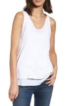 Women's Stateside Layered Hem Tank - White