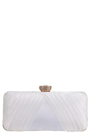 Nina Hypatia Pleated Satin Minaudiere - Ivory