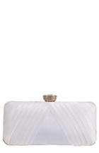 Nina Hypatia Pleated Satin Minaudiere - Ivory