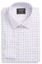 Men's Nordstrom Men's Shop Smartcare(tm) Traditional Fit Plaid Dress Shirt 32/33 - Purple