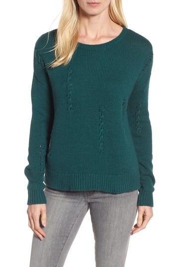 Women's Halogen Whipstitch Detail Sweater - Green