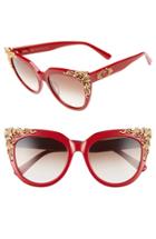 Women's Mcm Baroque 54mm Cat Eye Sunglasses - Rouge