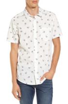 Men's Rvca X Kevin Long Hummingbird Woven Shirt, Size - White