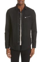 Men's John Varvatos Garment Washed Zip Shirt Jacket - Black