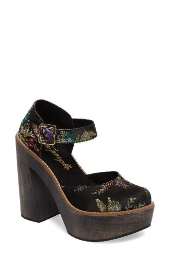 Women's Free People Starlet Embroidered Platform Pump -6.5us / 36eu - Black