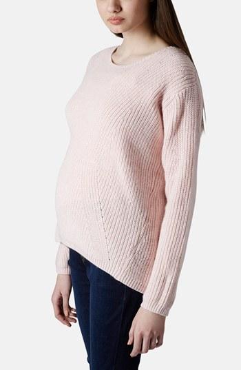 Topshop Ribbed Maternity Sweater Light Pink