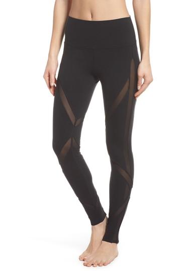 Women's Alo High Waist Mesh Inset Leggings - Black