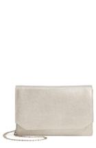 Women's Nordstrom Hunter Saffiano Leather Wallet On A Chain - Metallic