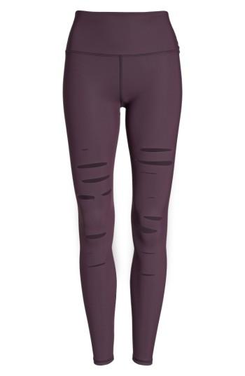 Women's Alo Ripped Airbrush Leggings - Purple