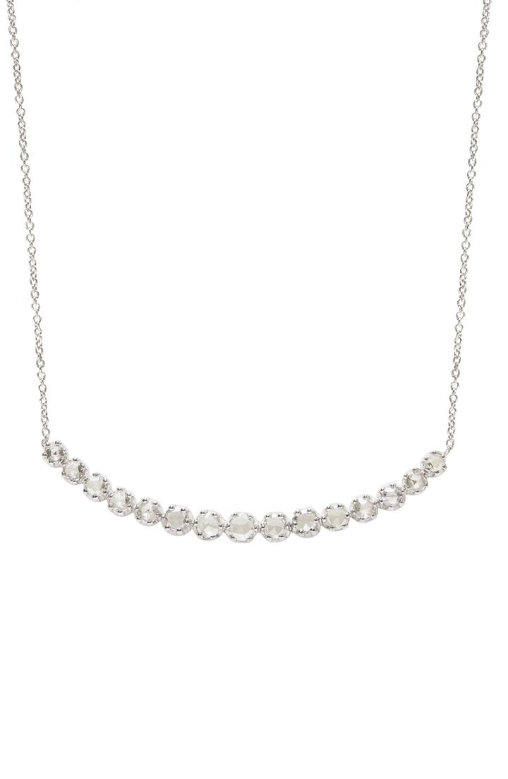 Women's Sethi Couture Rose-cut Diamond Curve Bar Necklace