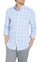 Men's Vineyard Vines Ridge Hill Slim Fit Check Performance Sport Shirt, Size - Blue