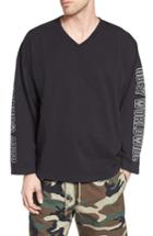 Men's Obey Worldwide Outline Logo Hockey Jersey - Black