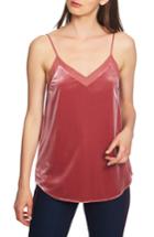 Women's 1.state Chiffon Detail Velvet Camisole, Size - Blue