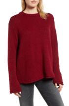 Women's Velvet By Graham & Spencer Wool Alpaca Blend Crewneck Sweater - Red