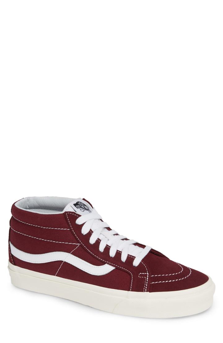 Men's Vans Sk8-mid Reissue Sneaker .5 M - Burgundy