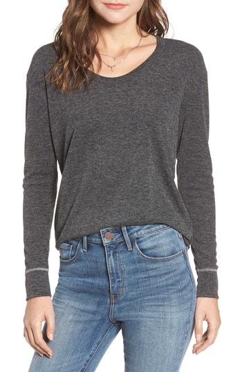 Women's Treasure & Bond Ribbed U-neck Top, Size - Grey