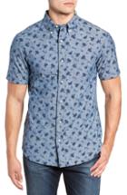 Men's Reyn Spooner Floral Chambray Fit Sport Shirt, Size Small - Blue