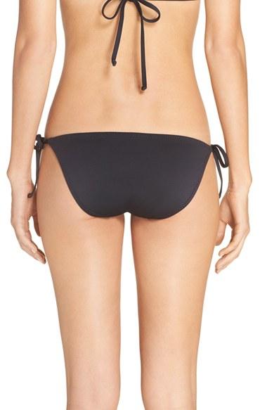 Women's Becca Color Code Side Tie Bikini Bottoms - Black