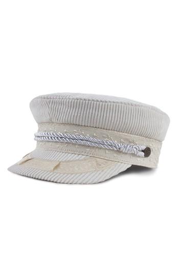 Women's Brixton Albany Corduroy Fisherman Cap - White