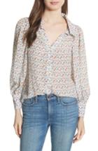 Women's Alice + Olivia Salome Print Silk Blouse - Blue