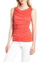 Women's Trouve Shirred Sleeveless Top, Size - Red