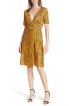Women's Dvf Marigold Silk Wrap Dress - Yellow