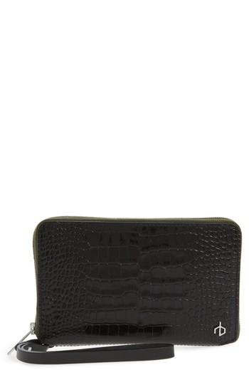 Women's Rag & Bone Croc Embossed Leather Smartphone Wallet - Pink