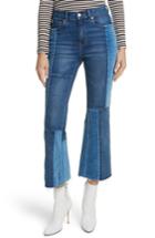 Women's La Vie Rebecca Taylor Patched Velvet & Rigid Denim Jeans - Blue