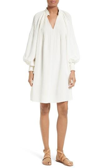 Women's Tibi Edwardian Crepe De Chine Short Dress