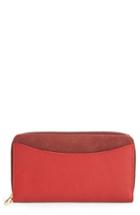Women's Skagen Zip-around Compact Leather Wallet - Red