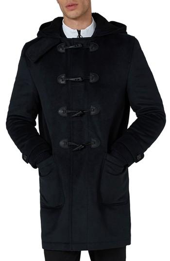 Men's Topman Borg Lined Duffle Coat - Blue