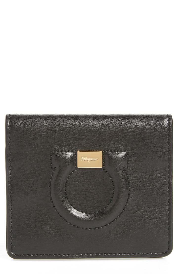 Women's Salvatore Ferragamo Quilted Gancio Leather French Wallet -