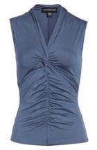 Women's Emporio Armani Ruched Front Tank Top Us / 38 It - Blue