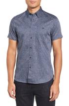 Men's Ted Baker London Rems Modern Slim Fit Print Shirt (m) - Blue