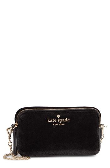 Kate Spade New York Thompson Street - Holly Velvet Crossbody Bag - Black
