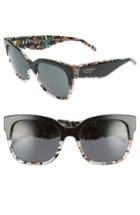 Women's Burberry 56mm Cat Eye Sunglasses - Black/ Check Print