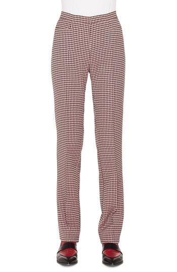 Women's Akris Punto Francoise Houndstooth Jersey Pants - Burgundy