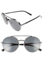 Women's Valentino 55mm Aviator Sunglasses - Shiny Ruthenium