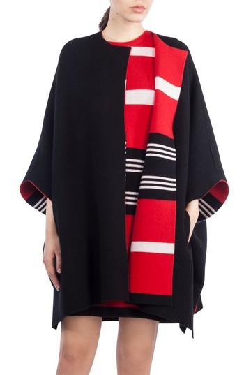 Women's Akris Reversible Double Face Cashmere Cape - Red