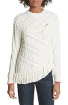 Women's Ted Baker London Jaia Asymmetrical Fringe Sweater - White