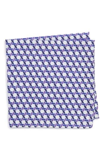 Men's Nordstrom Men's Shop Gallo Geometric Pocket Square, Size - Purple